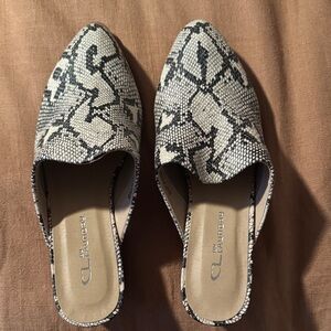 Women's Snake Print Mules